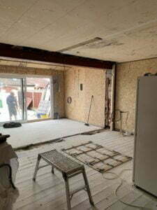 Warrington, internal wall removed